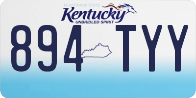 KY license plate 894TYY