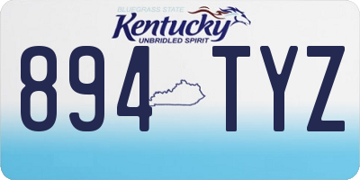 KY license plate 894TYZ