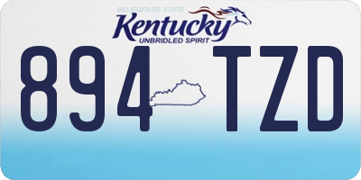 KY license plate 894TZD