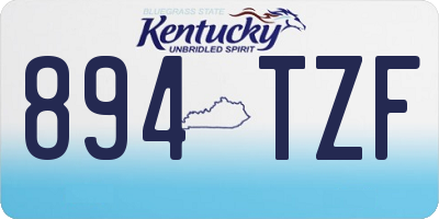 KY license plate 894TZF