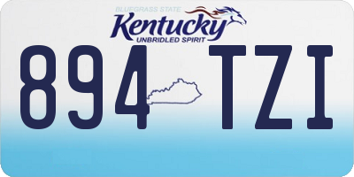 KY license plate 894TZI