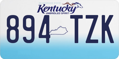 KY license plate 894TZK