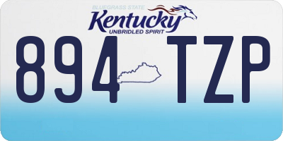 KY license plate 894TZP