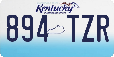 KY license plate 894TZR