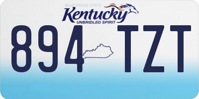KY license plate 894TZT