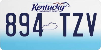 KY license plate 894TZV