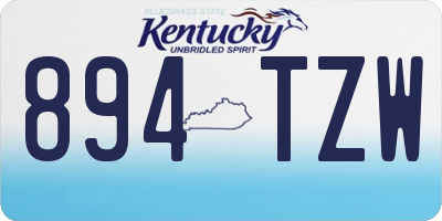 KY license plate 894TZW