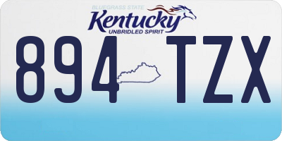 KY license plate 894TZX