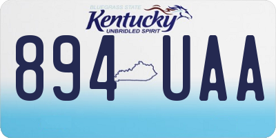 KY license plate 894UAA