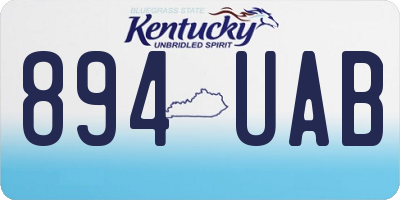 KY license plate 894UAB