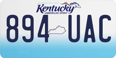 KY license plate 894UAC