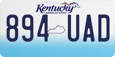 KY license plate 894UAD
