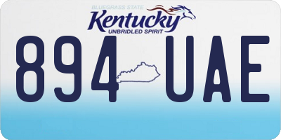 KY license plate 894UAE
