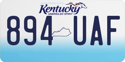 KY license plate 894UAF