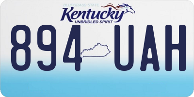 KY license plate 894UAH