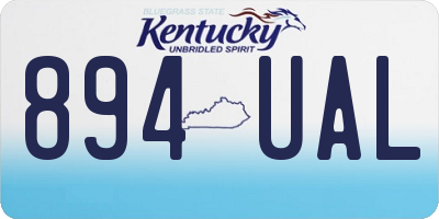 KY license plate 894UAL