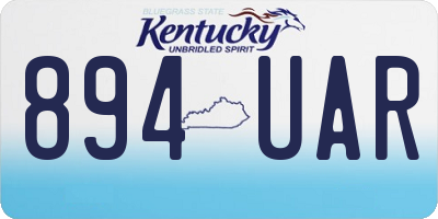 KY license plate 894UAR