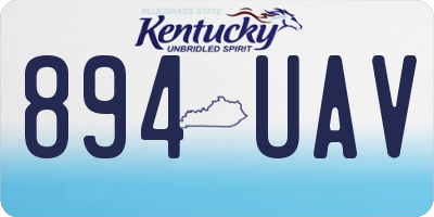 KY license plate 894UAV
