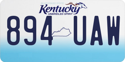 KY license plate 894UAW