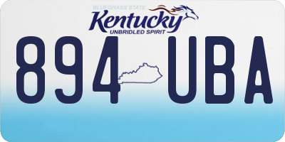 KY license plate 894UBA