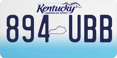 KY license plate 894UBB