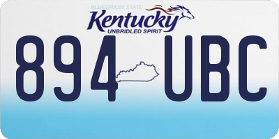 KY license plate 894UBC