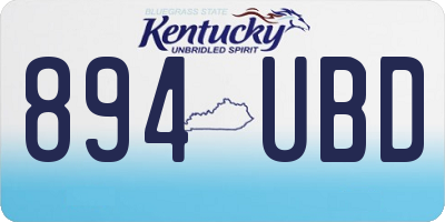 KY license plate 894UBD