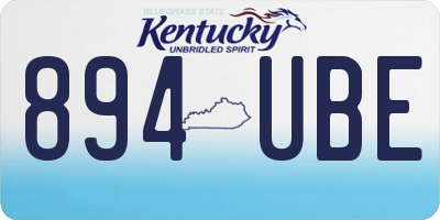 KY license plate 894UBE