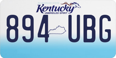 KY license plate 894UBG