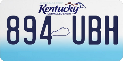 KY license plate 894UBH