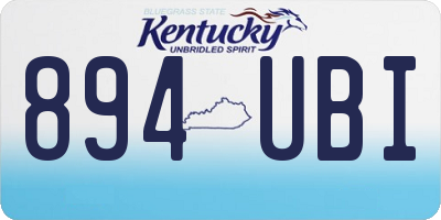 KY license plate 894UBI