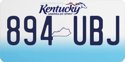 KY license plate 894UBJ