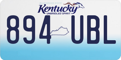 KY license plate 894UBL