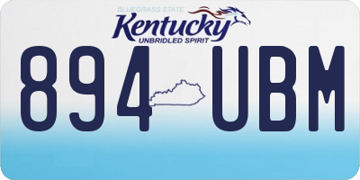 KY license plate 894UBM