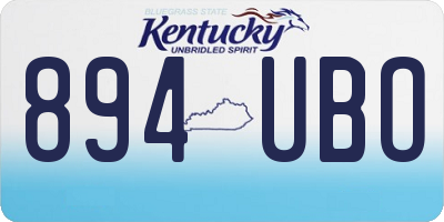 KY license plate 894UBO
