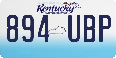 KY license plate 894UBP