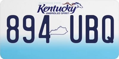 KY license plate 894UBQ
