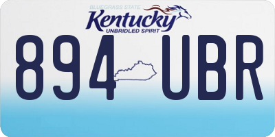 KY license plate 894UBR