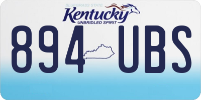 KY license plate 894UBS