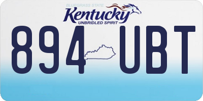 KY license plate 894UBT