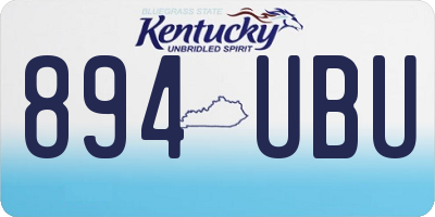 KY license plate 894UBU