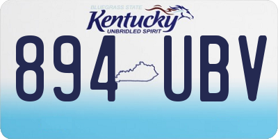 KY license plate 894UBV