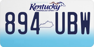 KY license plate 894UBW