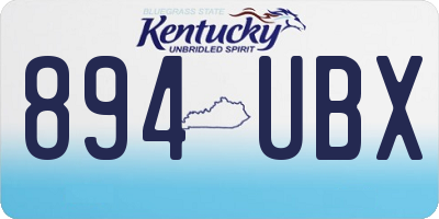 KY license plate 894UBX