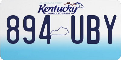 KY license plate 894UBY