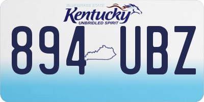 KY license plate 894UBZ