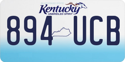 KY license plate 894UCB