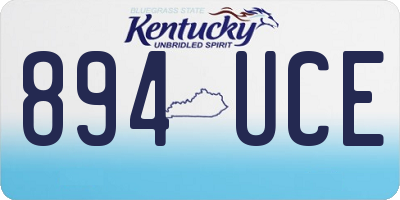 KY license plate 894UCE