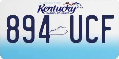 KY license plate 894UCF