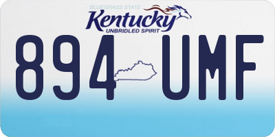 KY license plate 894UMF